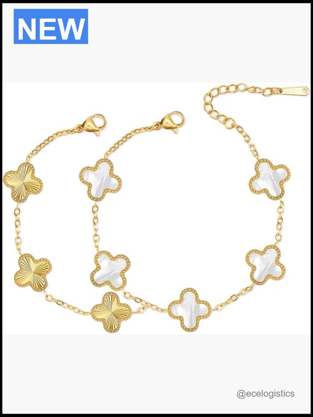 Four Leaf Clover Link Bracelet Trendy Jewelry Gift for Women